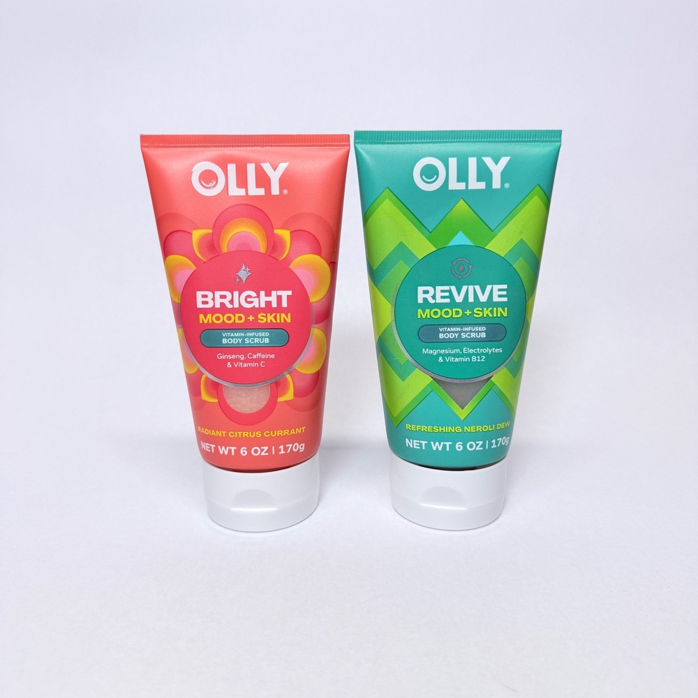 Olly Mood + Skin Vitamin-Infused Body Scrub Set Bright & Revive 6oz 2pk